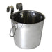 Stainless Steel Pail, Flat Sided Hook-On with Rivets - 1qt  