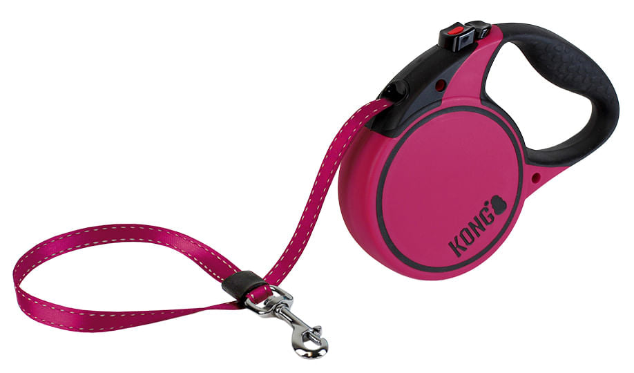 KONG Terrain Retractable Leash - Fuchsia Large 