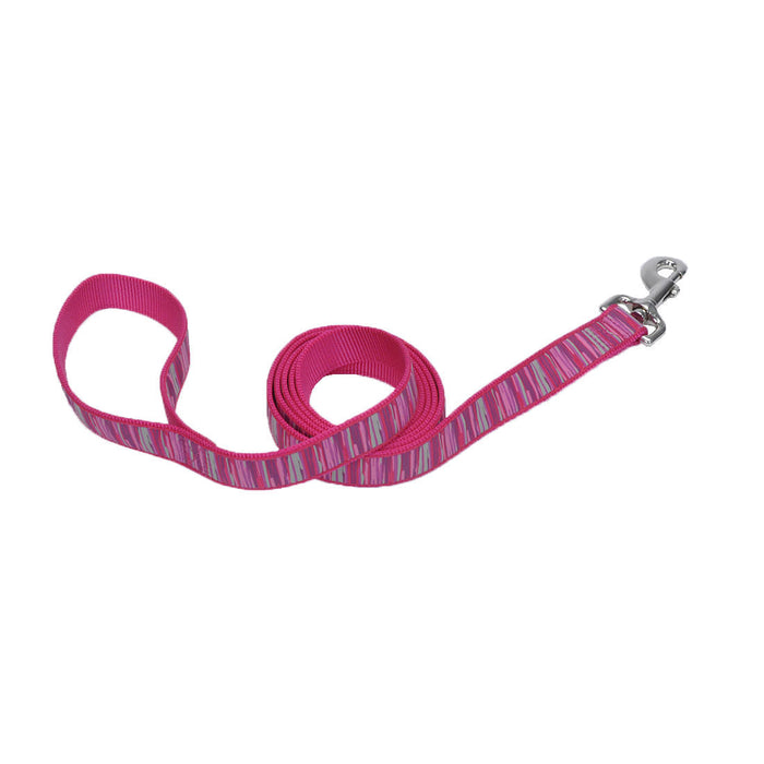 Ribbon Dog Leash - Pink Flamingo Stripe  