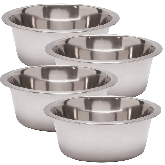 7-5-qt-ss-feeding-bowl-77270 - 1 Quart Stainless Steel Bowl, 4 Pack