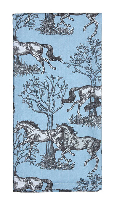 "Lila" Flour Sack 100% Cotton Kitchen Towel, Blue Toile - Blue AWIQV 