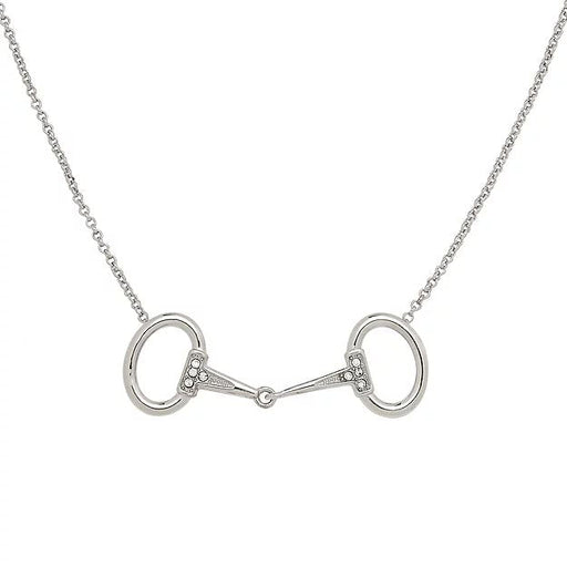 Rhodium Horse Snaffle Bit Necklace - Silver  