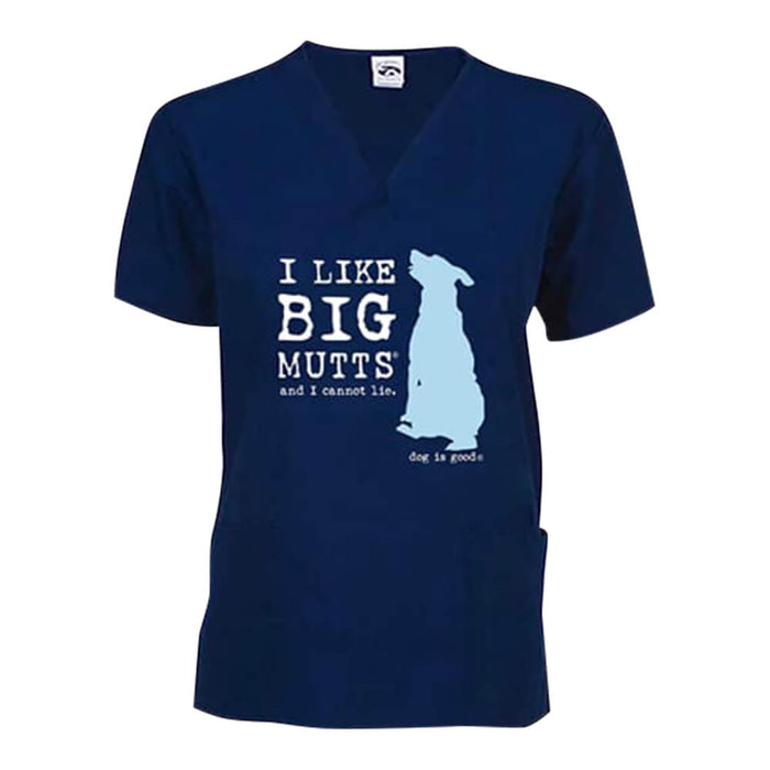 Dog is Good Scrub Top, I Like Big Mutts - Navy XS 