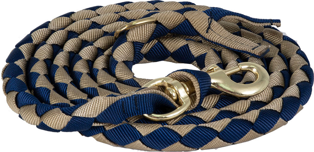 Braided 9' Loping Lead Rope - NAVY TAN  