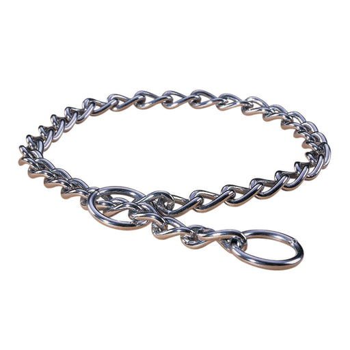 Dog Collar, 18" Medium Choke Chain - Silver18"