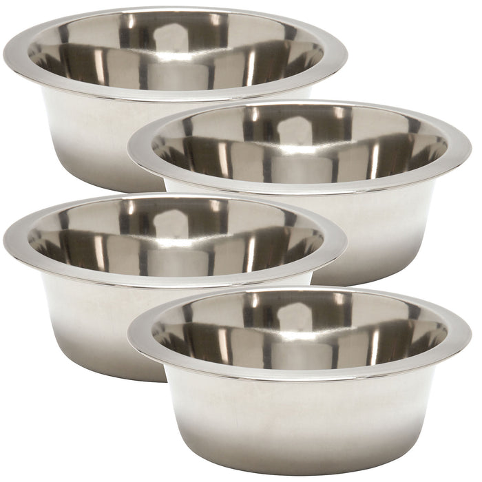 7-5-qt-ss-feeding-bowl-77270 - 1 Pint Stainless Steel Bowl, 4 Pack