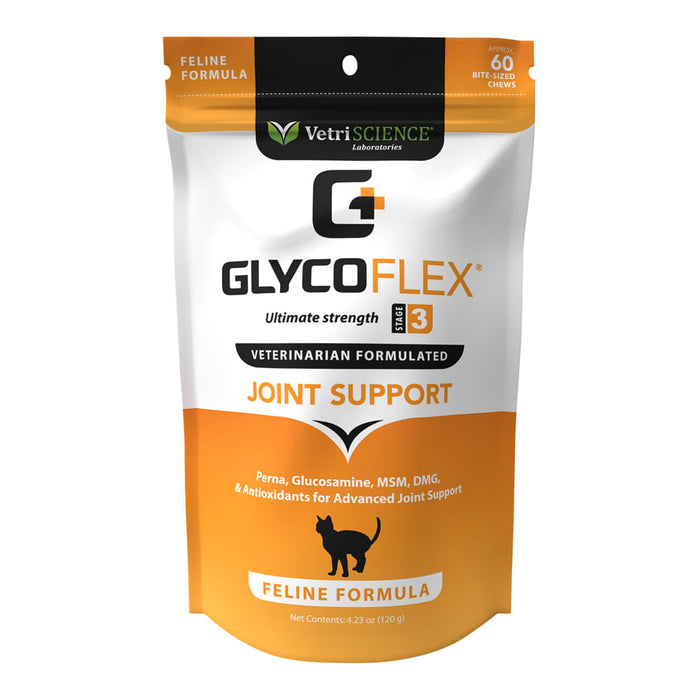 Glyco Flex 3 Joint Support for Cats, 60 Bite Sized Chews - 60 ct