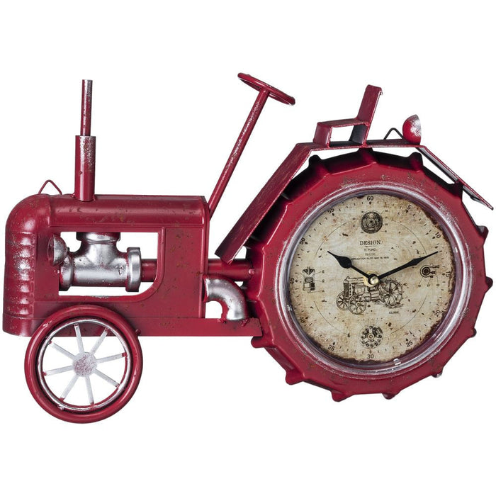 Red Tractor Wall Clock - Red  