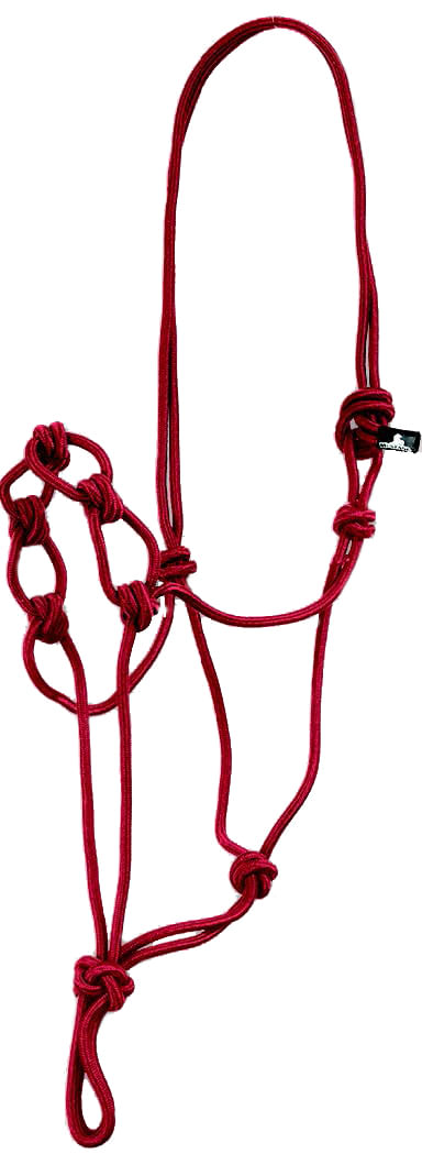 Infinity Knot Rope Halter with Lead Rope - Red  