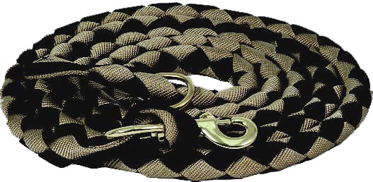 Braided 9' Loping Lead Rope - BLACK TAN  