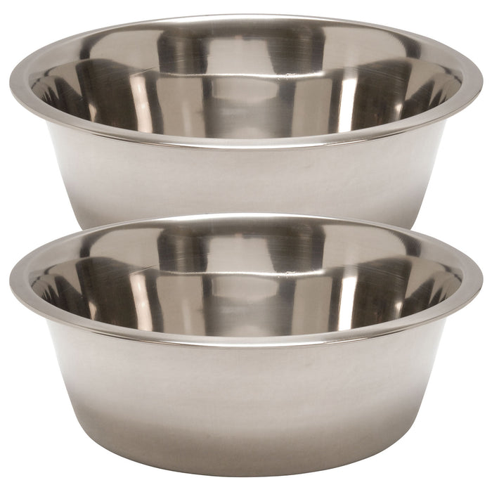 7-5-qt-ss-feeding-bowl-77270 - 3 Quart Stainless Steel Bowl, 2 Pack