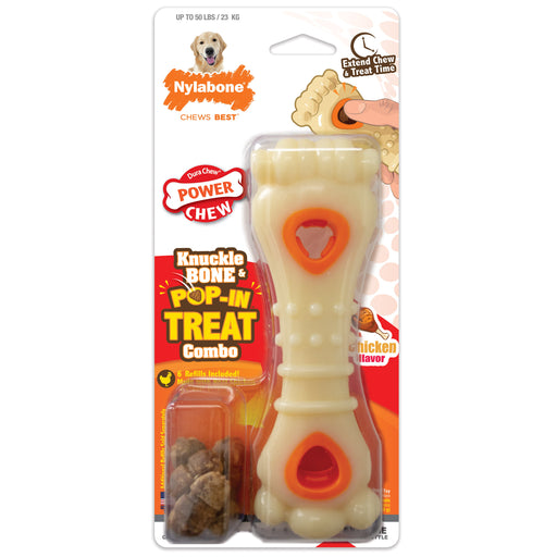 Power Chew Knuckle Bone & Pop-In Treat Toy Combo, Chicken, Large/Giant, Up to 50 lbs. - ChickenLarge/Giant