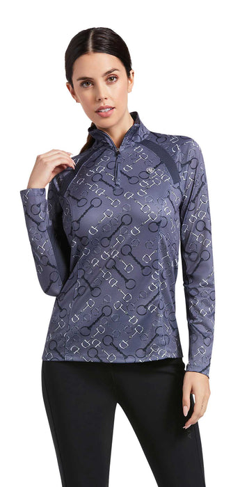 Ariat Women's Sunstopper 2.0 1/4 Zip Baselayer, Bit Print - XLarge  