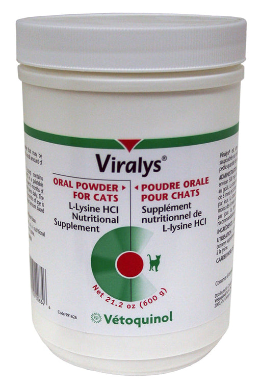 Vetoquinol Viralys L-Lysine Supplement for Cats - 600 gm Powder