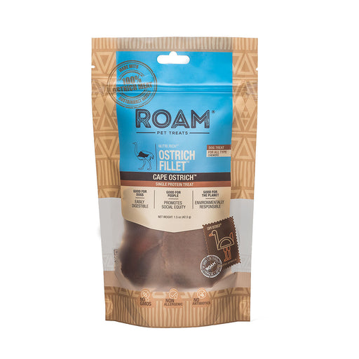 Roam Dog Treats Ostrich Fillet, 1.5 oz - See product for detailsOstrich1.5oz