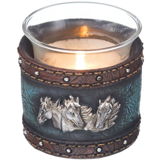 Horse Head Votive - Turquoise  