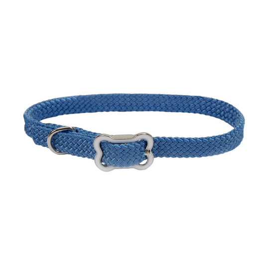 Sunburst Dog Collar with Bone Buckle - Blue Lagoon X-Small - 3/8" x 10" 