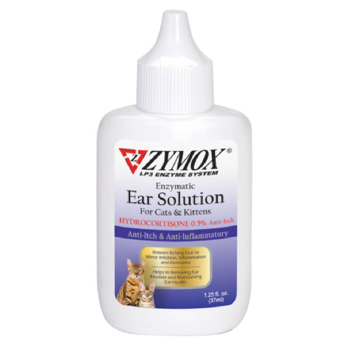 Zymox Cat/Kitten Ear Solution w/.5% HC 1.25oz -   