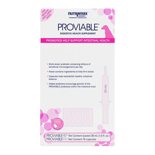 Proviable-KP/DC Kit for Medium and Large Dogs, 30 mL Paste/10 Capsules - Single Pack