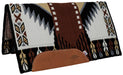 "Reining Glory" 100% New Zealand Wool Saddle Blanket with Wool Bottom - BROWN BLACK  