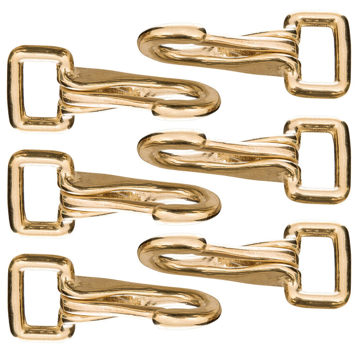 rein-spring-snap-with-flat-fixed-eye-solid-brass - 6 Pack