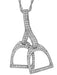 Rhodium Horse Double Stirrup Necklace - Silver  