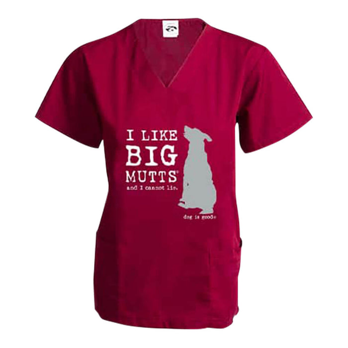 Dog is Good Scrub Top, I Like Big Mutts - Wine L 