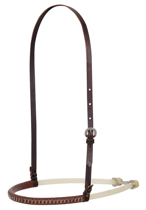 Martin Saddlery Double Rope Noseband with Laced Harness Cover, Natural - Brown  