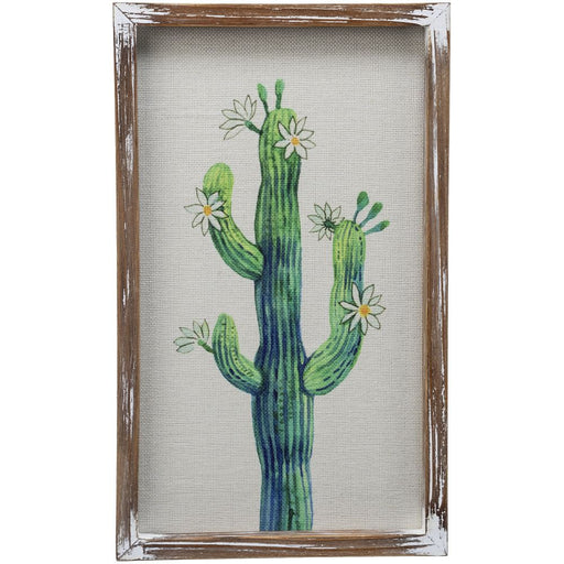 Cactus with Flowers Canvas - Multi  