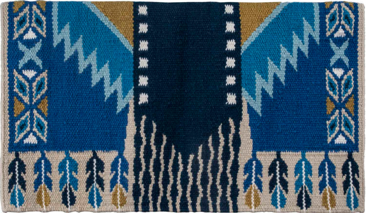 Good Medicine "Reining Glory" 100% New Zealand Wool Saddle Blanket - BLUE TAN  