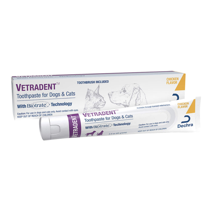 Vetradent Toothpaste (double-headed toothbrush included), 2.3 oz - Chicken