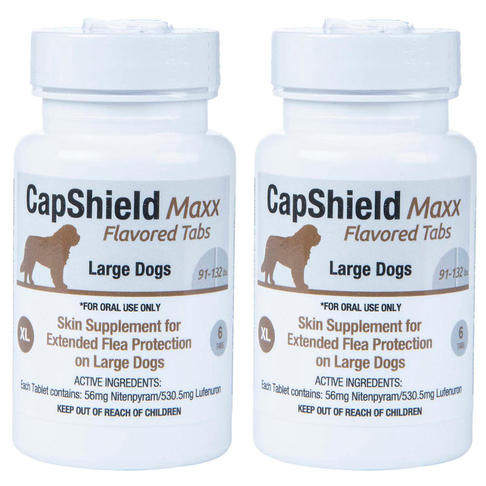 CapShield Maxx Flavored Tabs for Dogs - X-Large Dogs, 91-132 lbs, 6 ct 2 Pack 