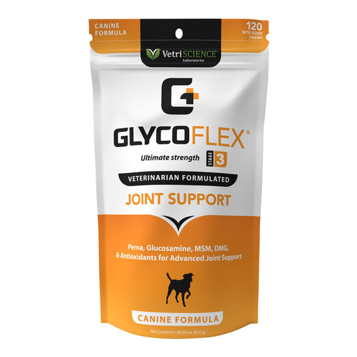 Glyco Flex 3 Joint Support for Dogs  120 Bite Sized Chews - 120 ct