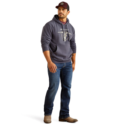 Ariat Mens Southwest Longhorn Hoodie - Odyssey GreyXL Tall