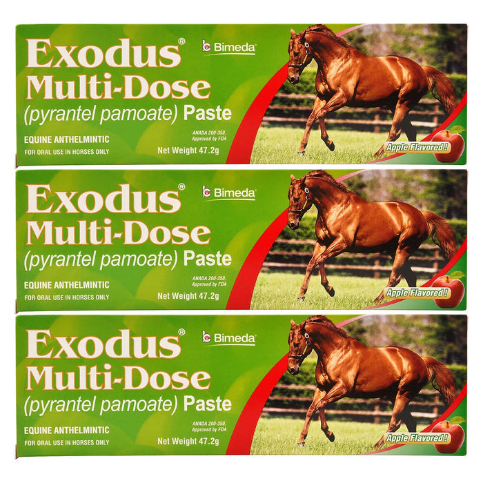 Exodus Multi-Dose Horse Dewormer Paste, 2-dose - 3 Pack  