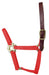 Valhoma Foal & Yearling Premium Breakaway Nylon Halter with Leather Crown - Red Yearling Red