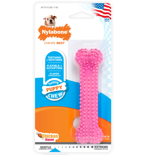 Puppy Teething & Soothing Flexible Chew Toy, Chicken, Pink, X-Small/Petite, Up to 15 lbs. - ChickenX-Small/Petite