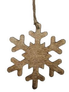 Cowhide Leather Christmas Ornament - Snowflake  