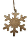 Cowhide Leather Christmas Ornament - Snowflake  