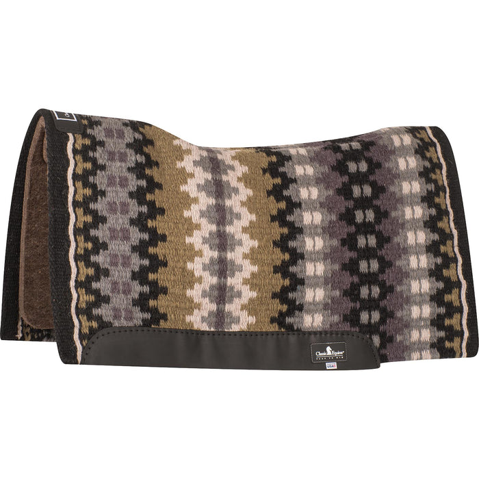 Classic Equine Contour Wool Top Alpaca Saddle Pad - Black & Cashmere 34" x 38" Black & Cashmere