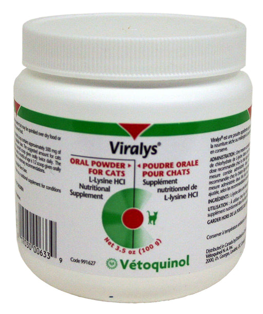 Vetoquinol Viralys L-Lysine Supplement for Cats - 100 gm Powder