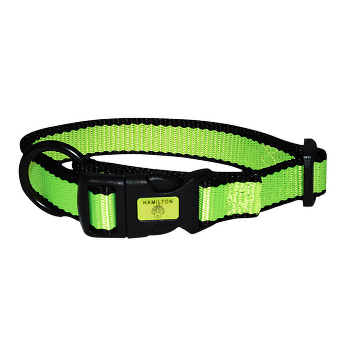 Nylon Adjustable Collar w/ Trim, Neon Yellow, 3/4" x 16" - 22" - Neon Yellow