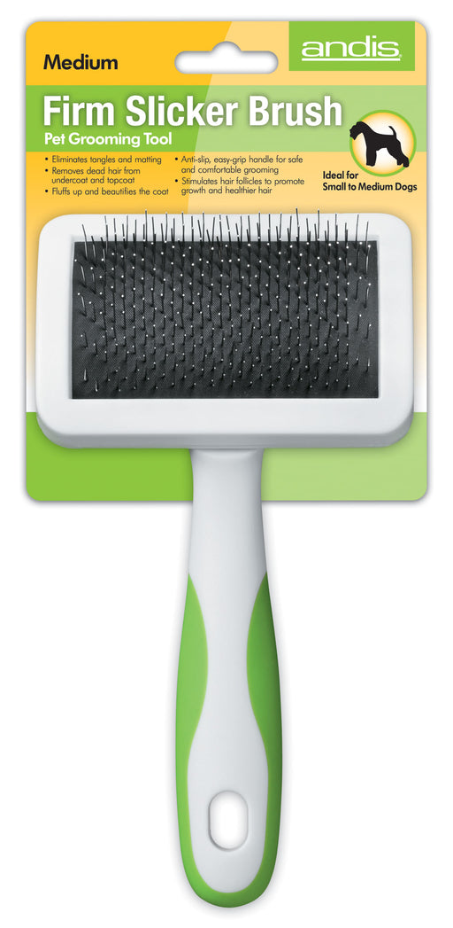 Andis Medium Firm Slicker Brush - White Medium 