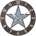 Metal & Wood Star Wall Clock - Brown  