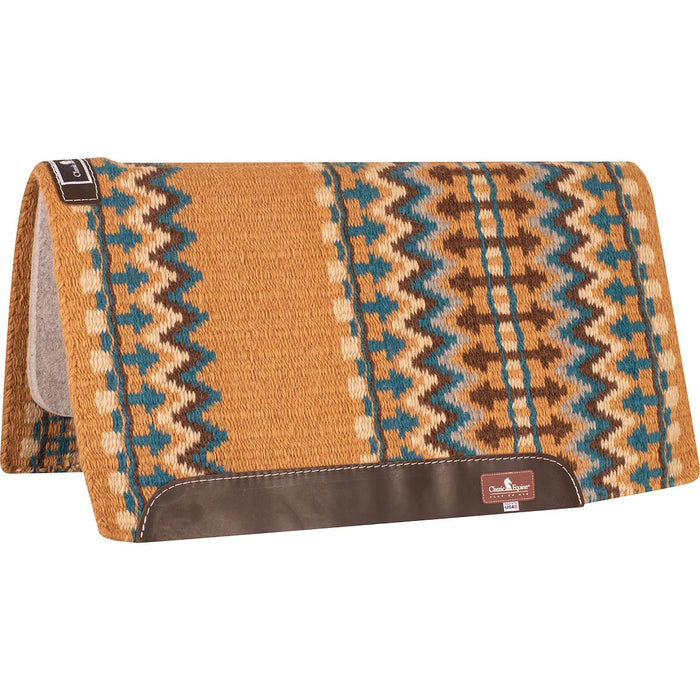 Classic Equine Wool Top Saddle Pad - Bucksin & Ocean 34" x 38" Bucksin & Ocean