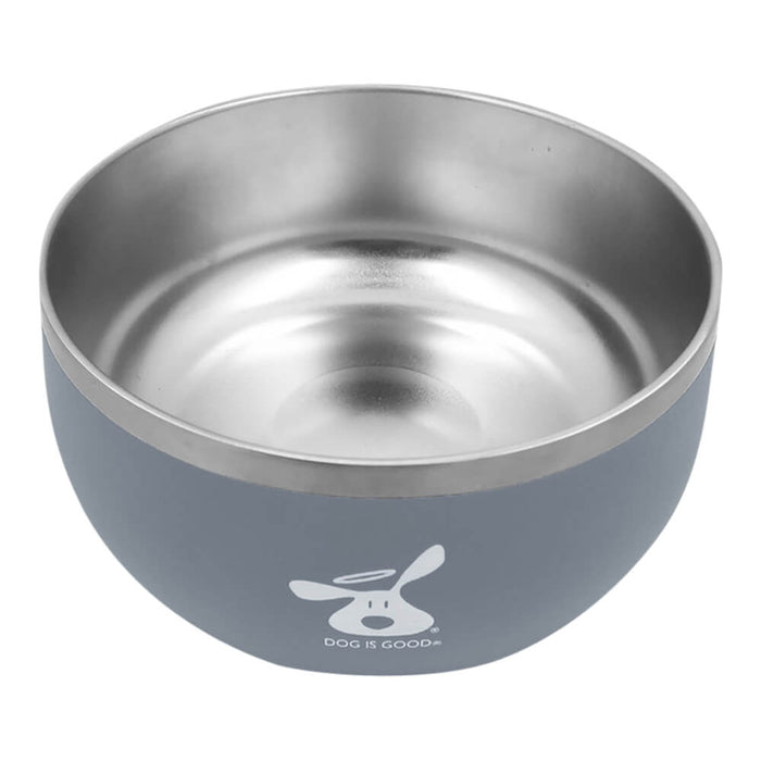 Dog is Good Stainless Steel Dog Bowl - Gray Large Gray