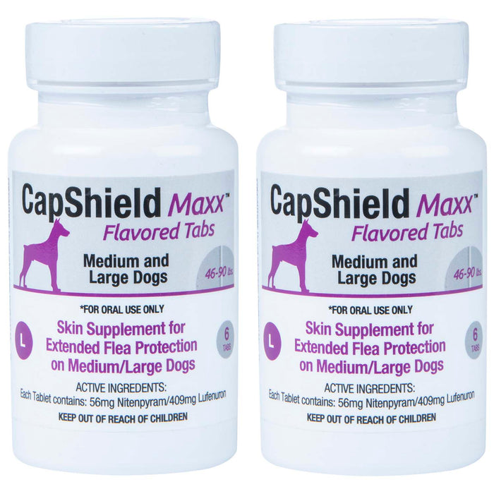 CapShield Maxx Flavored Tabs for Dogs - Large Dogs, 46-90 lbs, 6 ct 2 Pack 