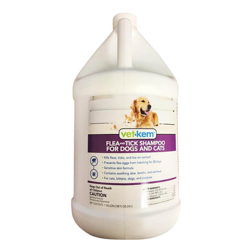 Vet-Kem Flea & Tick Shampoo for Dogs & Cats, Gallon - Gallon