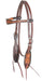 Martin Saddlery Dyed Edge Browband Headstall with Floral Tooling - Brown  