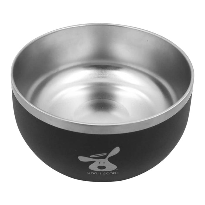 Dog is Good Stainless Steel Dog Bowl - Black Medium Black